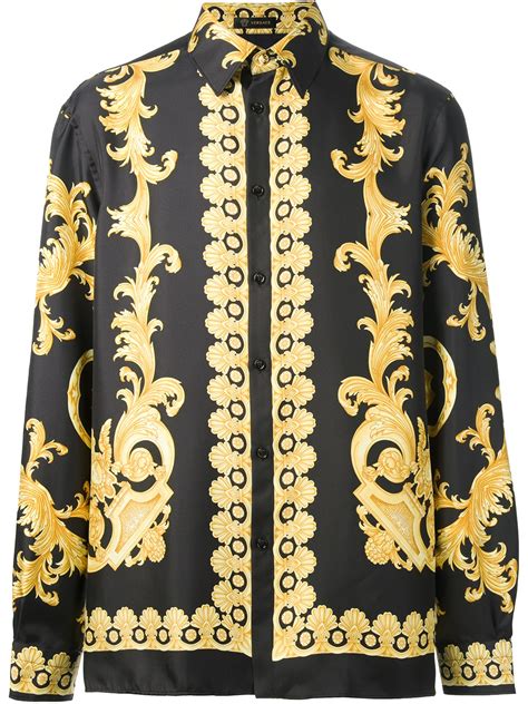 black versace shirt free shipping|1st copy Versace shirt men.